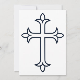 Classic Christian Cross Minimalist Fine Art Invitation
