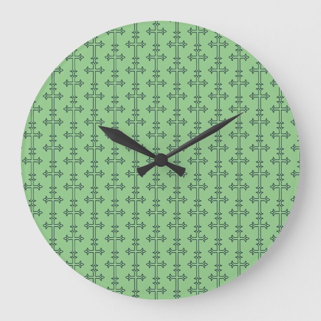 Classic Christian Cross Minimalist Fine Art Large Clock (Front)
