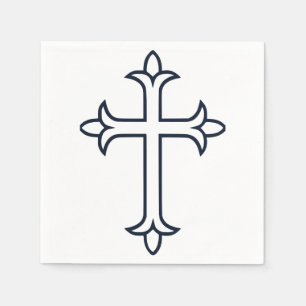 Classic Christian Cross Minimalist Fine Art Napkin