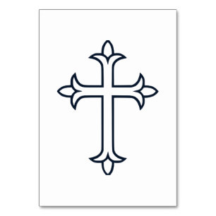 Classic Christian Cross Minimalist Fine Art Table Number