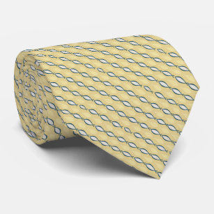 Classic Christian Ichthys Jesus Fish Yellow Tie