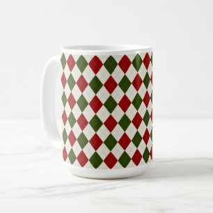 Classic Christmas Argyle Pattern Coffee Mug
