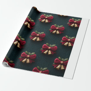 Classic Christmas Bell Wrapping Paper   Elegant Ho