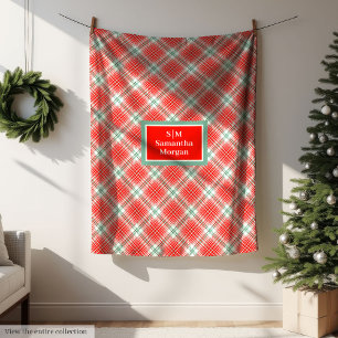 Classic Christmas Blanket Chic Monogram Style