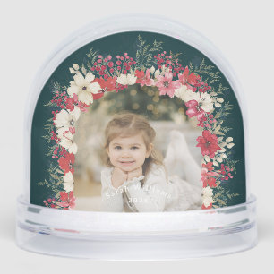 Classic Christmas Botanical Annual Keepsake Photo Snowglobe
