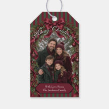 Classic Christmas Burgundy Bow & Garland Photo