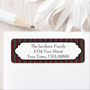 Classic Christmas Burgundy & Green Return Address