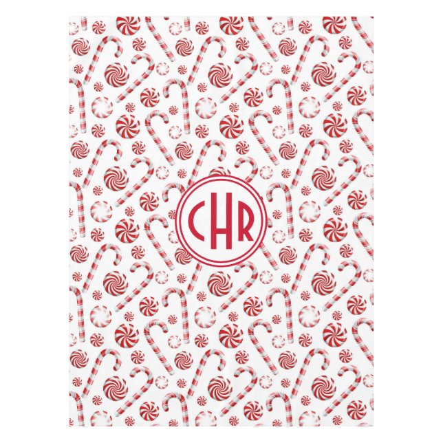 Classic Christmas Candy Cane Car Tablecloth (Front)