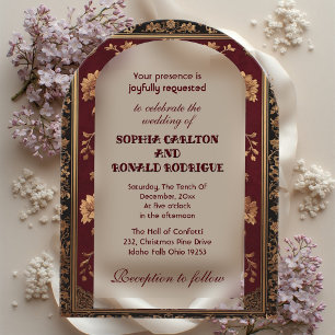 Classic Christmas Chinoiserie Traditional Wedding Acrylic Invitations