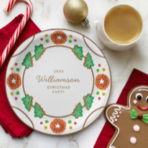 Classic Christmas Cookie Customisable Paper Plate