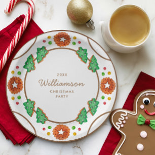 Classic Christmas Cookie Customisable Paper Plate