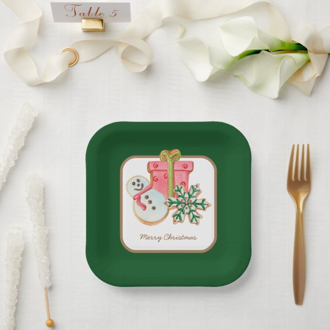 Classic Christmas Cookies Customisable Paper Plate (Wedding)