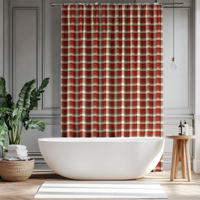 Classic Christmas Curtain Red Green Plaid Style (Classic Christmas Curtain Red Green Plaid Style)