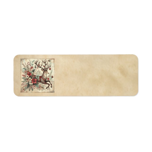 Classic Christmas Deer Address Labels (Front)