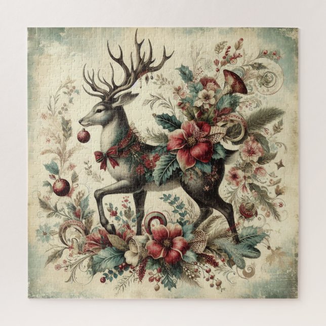 Classic Christmas Deer Jigsaw Puzzle (Vertical)