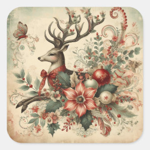 Classic Christmas Deer Stickers