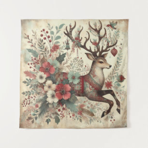 Classic Christmas Deer Tapestry