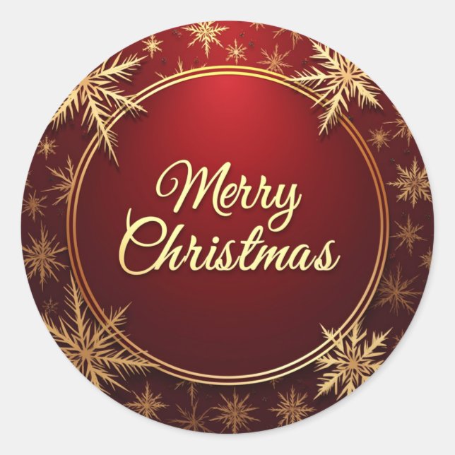 Classic Christmas Elegance Classic Round Sticker (Front)