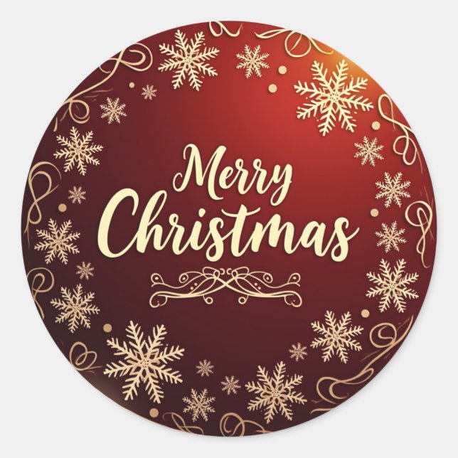 Classic Christmas Elegance Classic Round Sticker (Front)