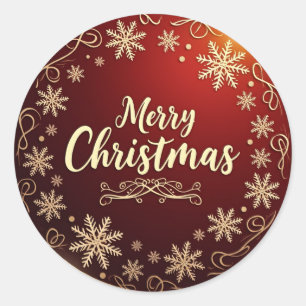 Classic Christmas Elegance Round Sticker