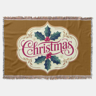 Classic Christmas Elegance Throw Blanket