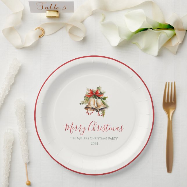 Classic Christmas Elegant Paper Plates (Wedding)