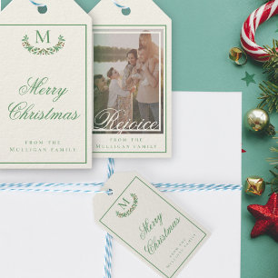 Classic Christmas family monogram Gift Tags