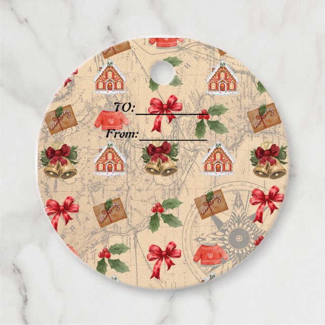 Classic Christmas Favour Tags (Front)