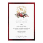 Classic Christmas Floral Crest Monogram Wedding