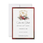 Classic Christmas Floral Crest Monogram Wedding