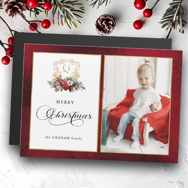 Classic Christmas Floral Crest Photo (Creator Uploaded)