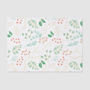 Classic Christmas Floral Pattern Tissue Paper