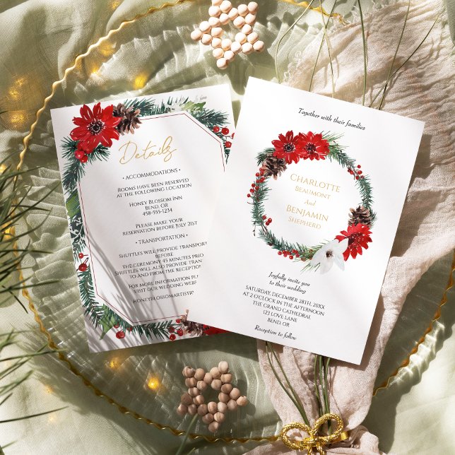 Classic Christmas Formal Wedding Details And Invitation (Creator Uploaded)