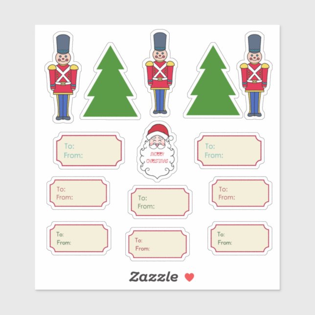  Classic Christmas Gift Tag Stickers  (Sheet)