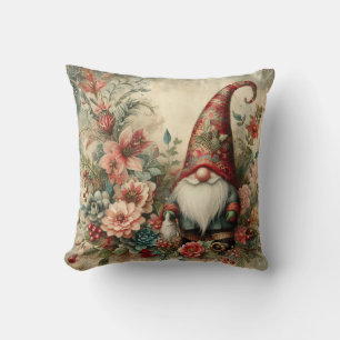 Classic Christmas Gnome Throw Pillow
