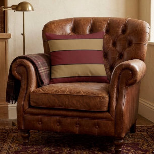 Classic Christmas Gold And Red Stripes Cushion