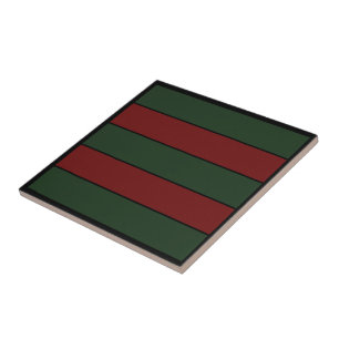 Classic Christmas Green And Red Stripes  Tile