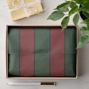 Classic Christmas Green And Red Stripes Tissue Paper