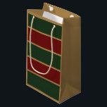 Classic Christmas Green And Red With Gold Trim Small Gift Bag<br><div class="desc">Gift Giving Bag printed with a Classic Christmas Green And Red With Gold Trim graphic art design illustration by TheFabricSeal print on demand shop at Zazzle.com #ZazzleMade ©️Original. https://www.zazzle.com/store/thefabricseal These beautiful coloured tones are inspired by the extensive Winter Season colour palette and can be used and welcomed any time of...</div>