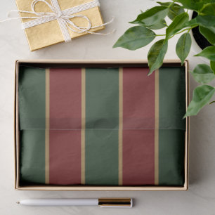 Classic Christmas Green And Red With Gold Trim Tissue Paper