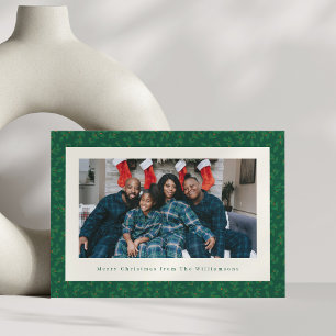 Classic Christmas Green Botanical Festive Photo Holiday Card