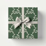 Classic Christmas Green | Modern Holiday Bows  Wrapping Paper Sheet<br><div class="desc">***this design is part of a matching collection*** _______________________ this design template is fully editable / customisable by you the customer - click personalise further button if you wish to move, add, delete, or make significant changes to the design _______________________ *if you have any DESIGN questions or need more designs...</div>