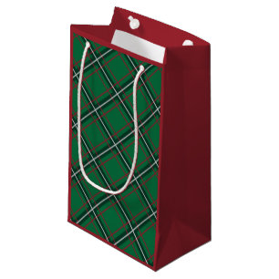 Classic Christmas Green Plaid Small Gift Bag
