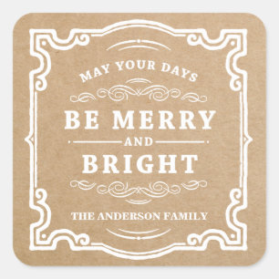 Classic Christmas Holiday Gift Tag Labels