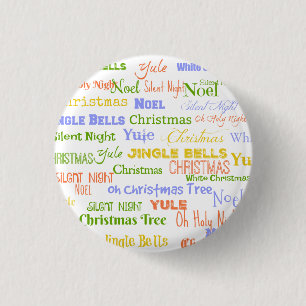 Classic Christmas & Holidays Noel Song Titles 3 Cm Round Badge