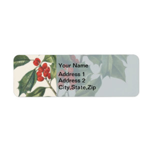 Classic Christmas Holly with Red Berries Art