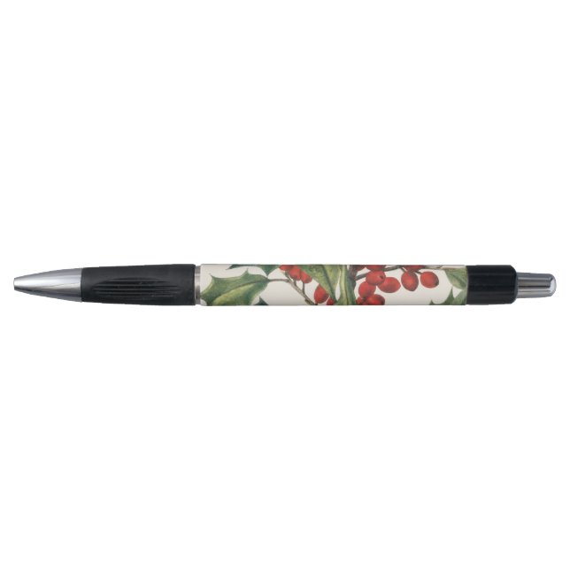 Classic Christmas Holly with Red Berries Art (Front)