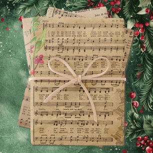 Classic Christmas Music 3 Wrapping Paper Sheets