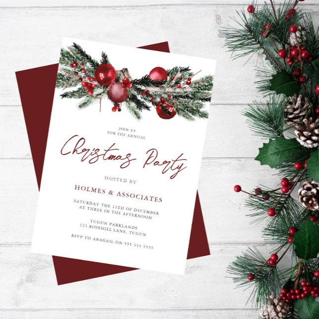 Classic Christmas Office Corporate Christmas Party Invitation (Creator Uploaded)