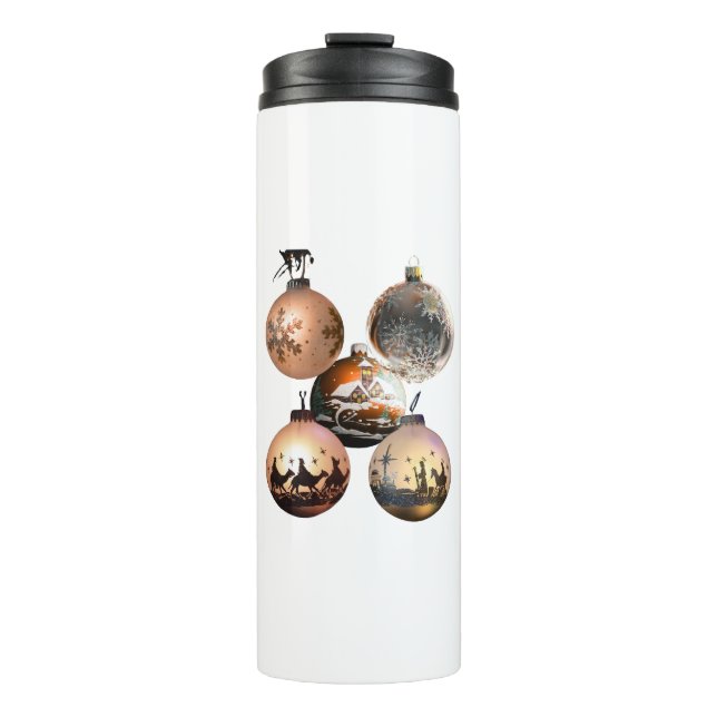 Classic Christmas Ornament Assortment Thermal Tumbler (Front)